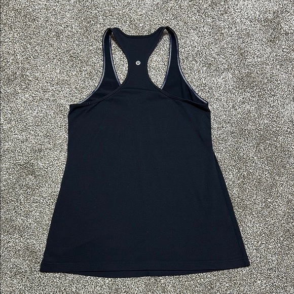Lululemon black racerback zip front tank top - no size tag- 8/M - Picture 6 of 7